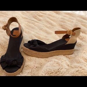 Tory Burch Black knotted bow espadrilles